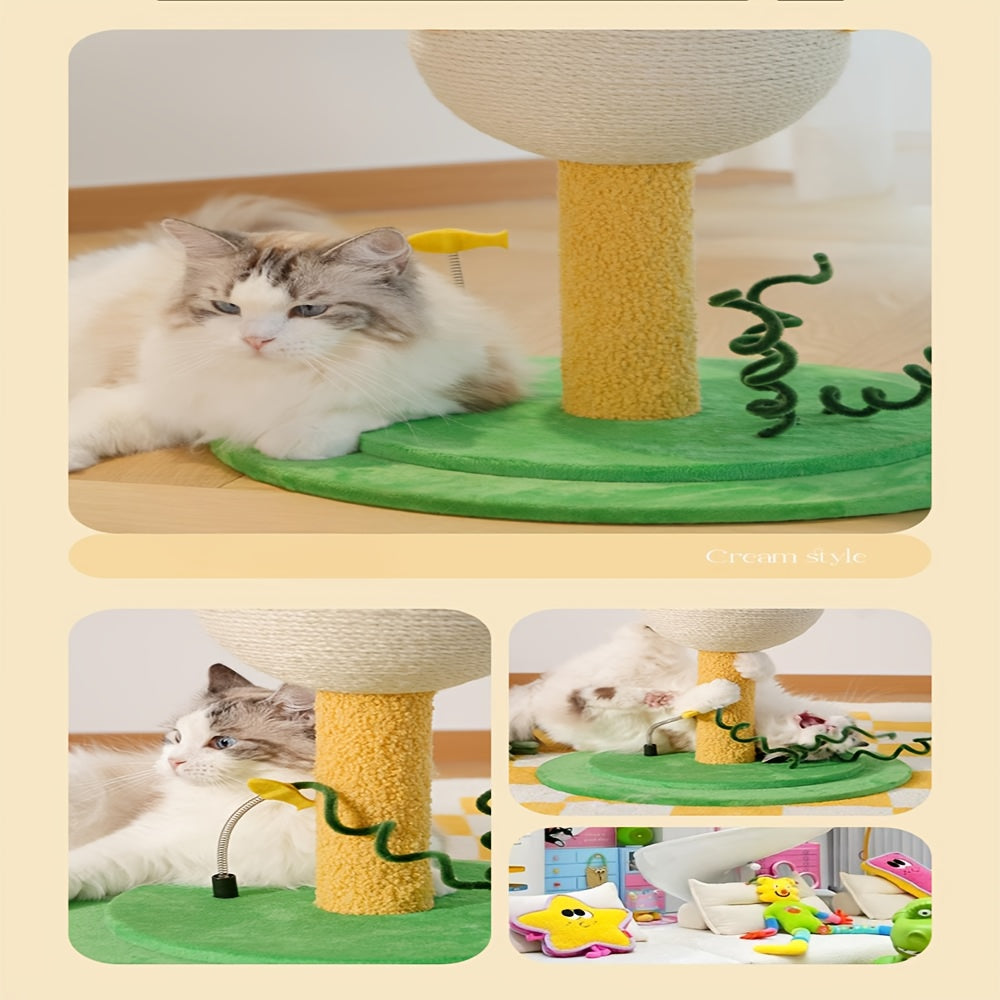 Adorable Puffer Fish Shaped Cat Climber - 3-Tier Sturdy Cat Tree Tower with Base, Multi-Level Scratching Post