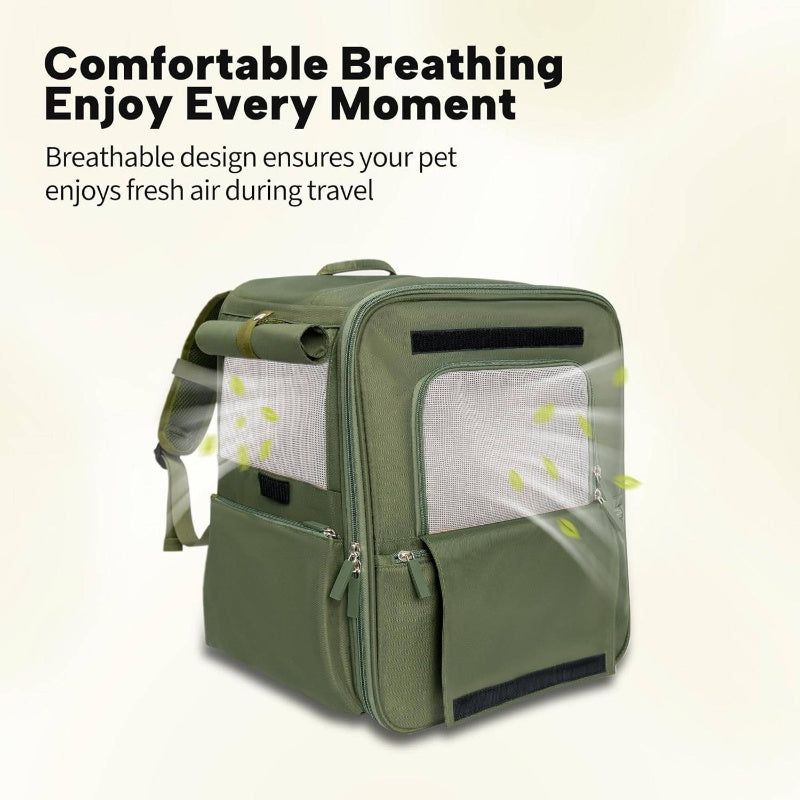 TSA Airline Approved Expandable Pet Backpack Carrier for Cats & Small Dogs up to 15lbs - 16\