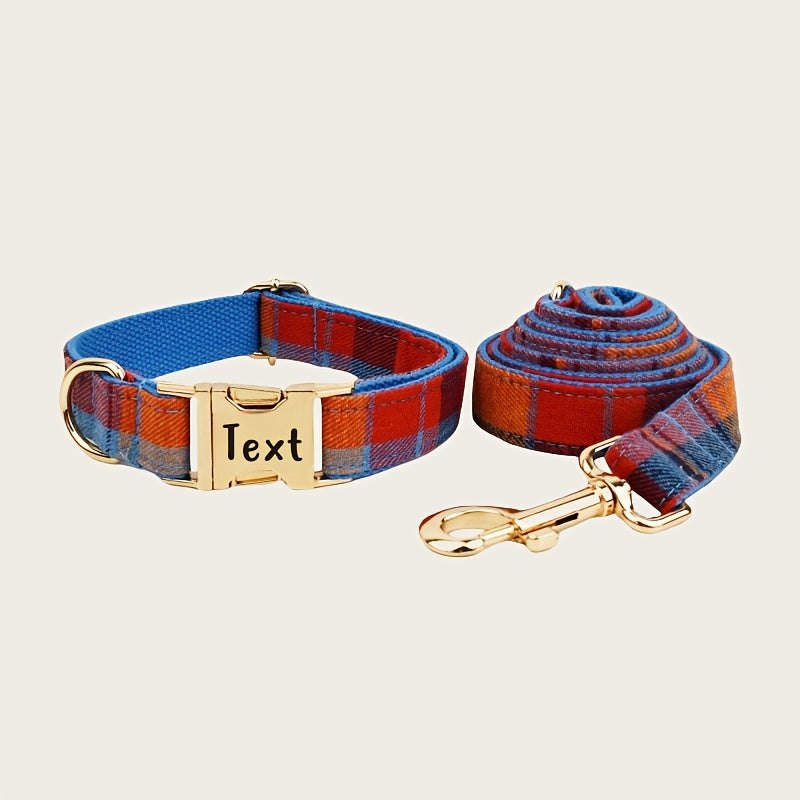 Customized Dog Collars High-end Personalized Customized Dog Collars | Red And Blue Stitching