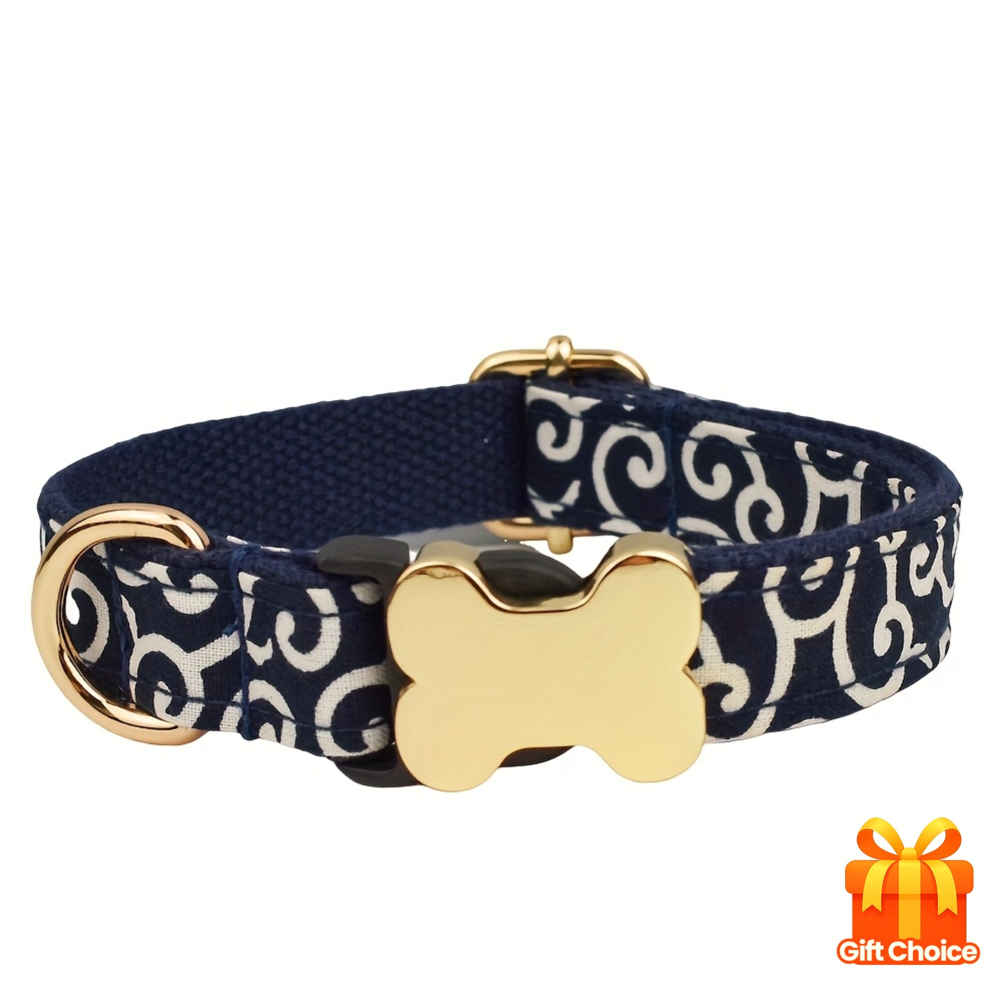 Customized 1pc Personalized Printed Plaid Series Bone Buckle Dog Collar Pet Supplies