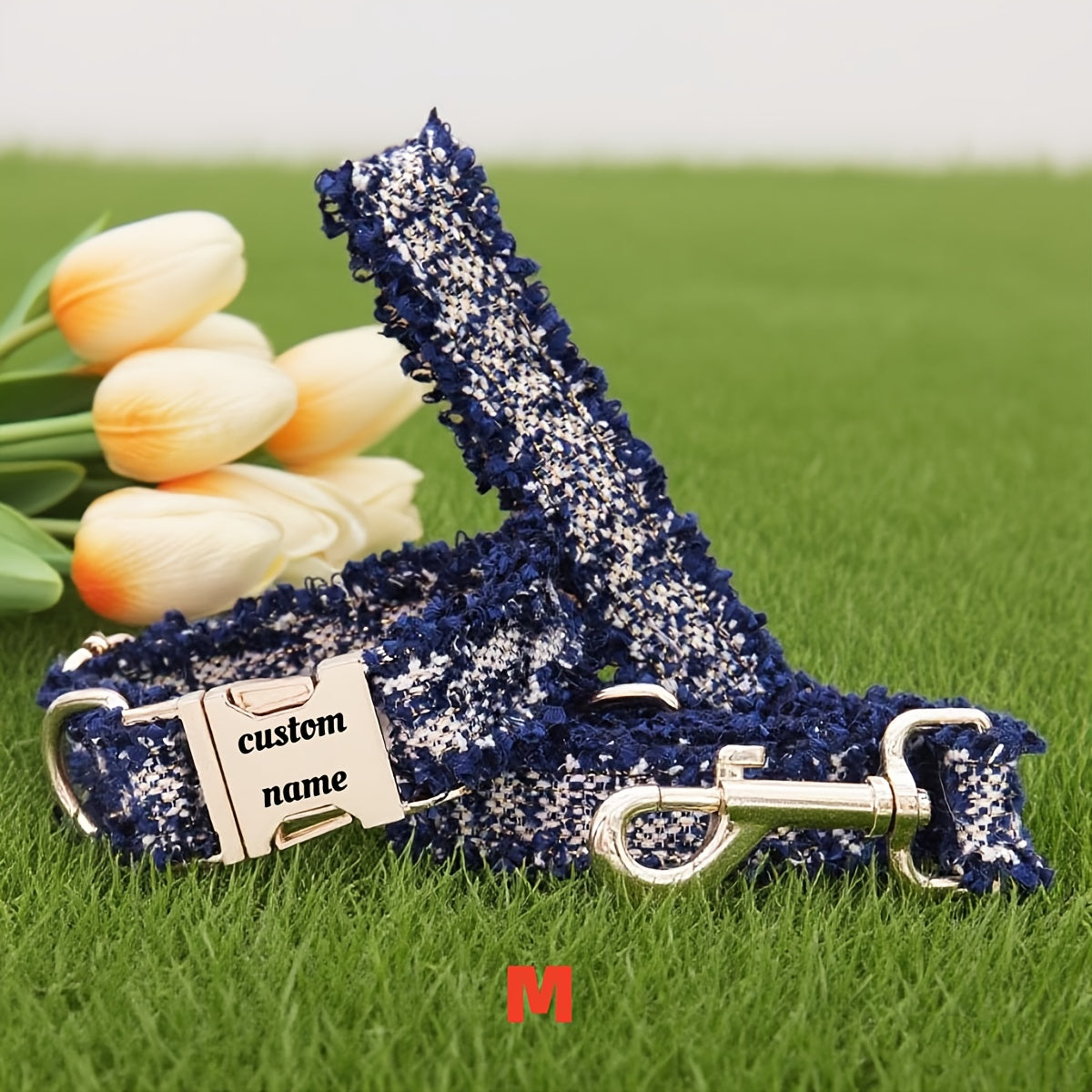 Pet dog collar, cat neck collar, metal buckle neck collar, dog chain, engraved metal buckle collar, customized pet supplies