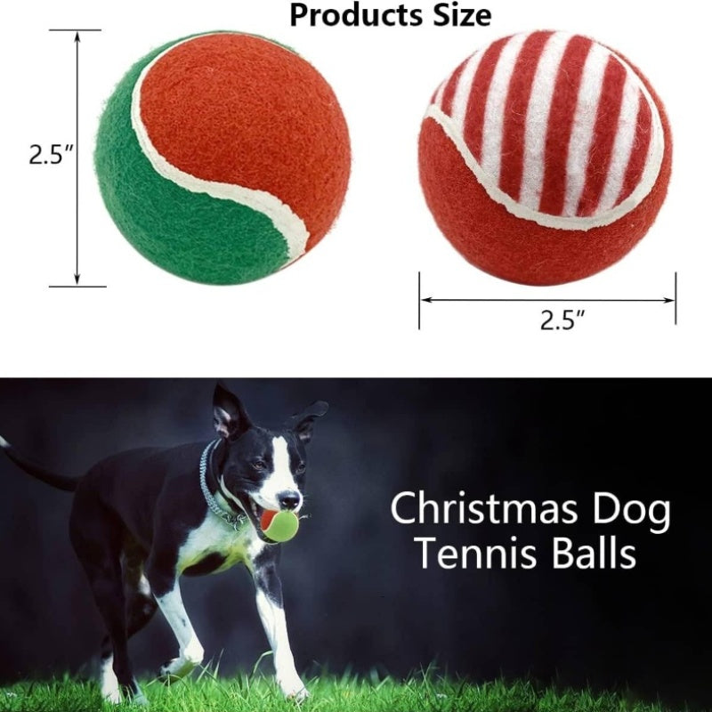 8pcs Dog Tennis Balls with Squeaker - Interactive Chew-Resistant Durable Thermoplastic Rubber Dog Toys