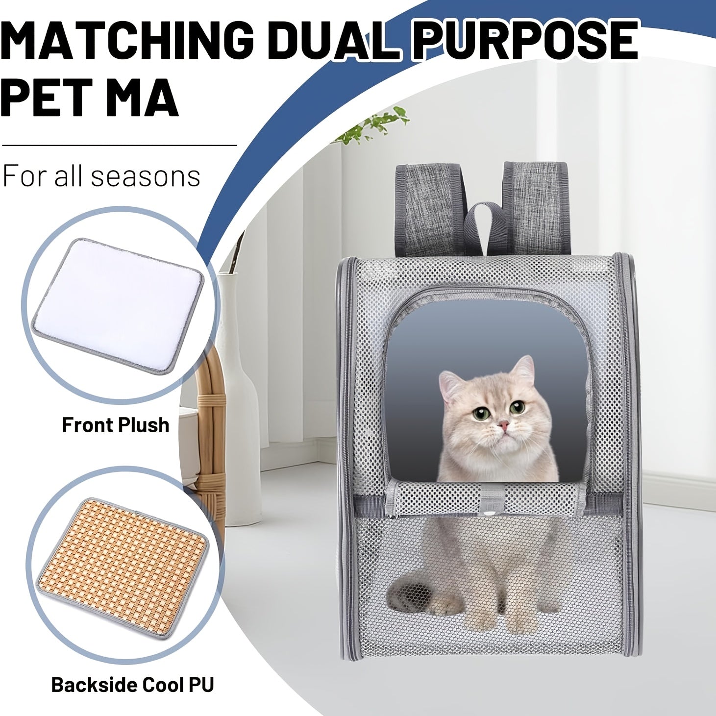Air Travel Approved Breathable Cat & Small Dog Backpack Carrier