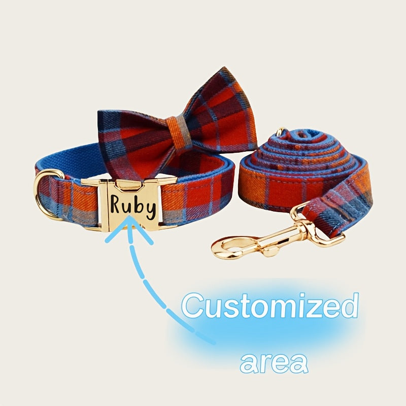 Customized Dog Collars High-end Personalized Customized Dog Collars | Red And Blue Stitching
