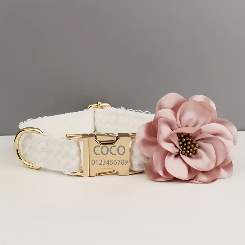 1pc Personalized Dog Collar with Quick-Release Buckle, Customizable Pet Name & Address Cat ID Tag