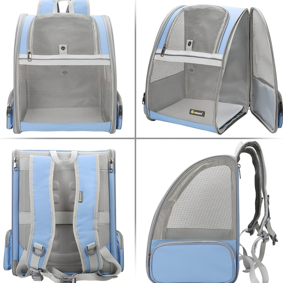 Pet Backpack Carrier for Small Cats Dogs | Ventilated Design, Safety Straps, Buckle Support