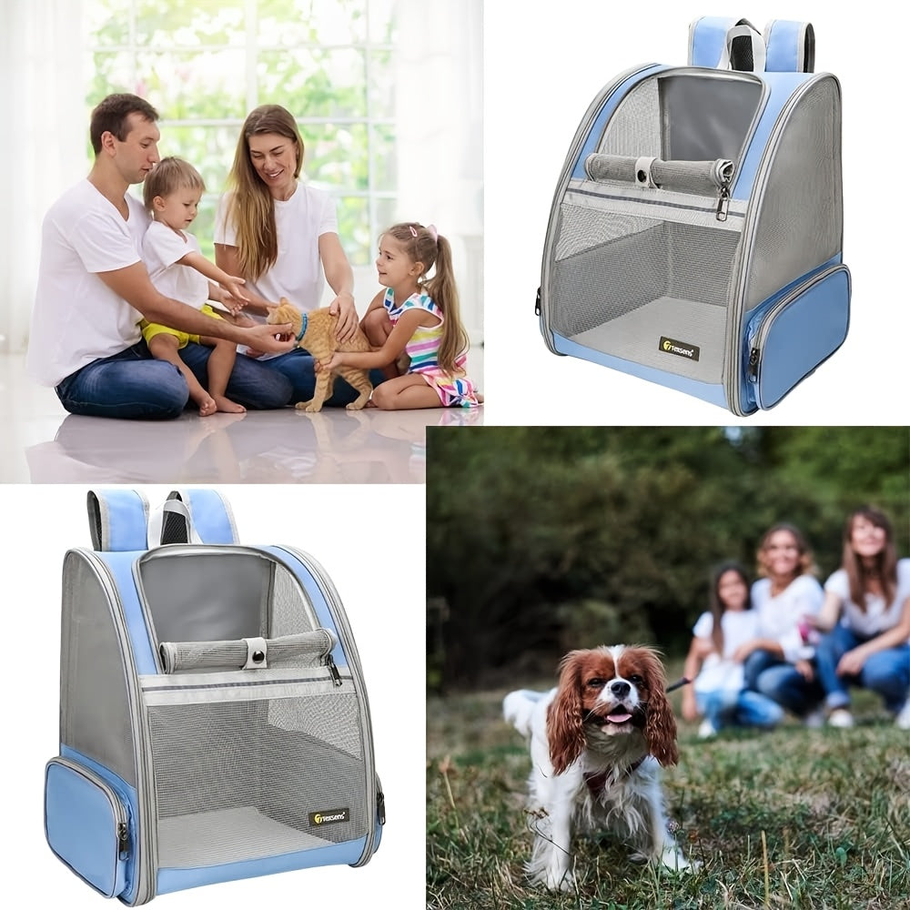 Pet Backpack Carrier for Small Cats Dogs | Ventilated Design, Safety Straps, Buckle Support