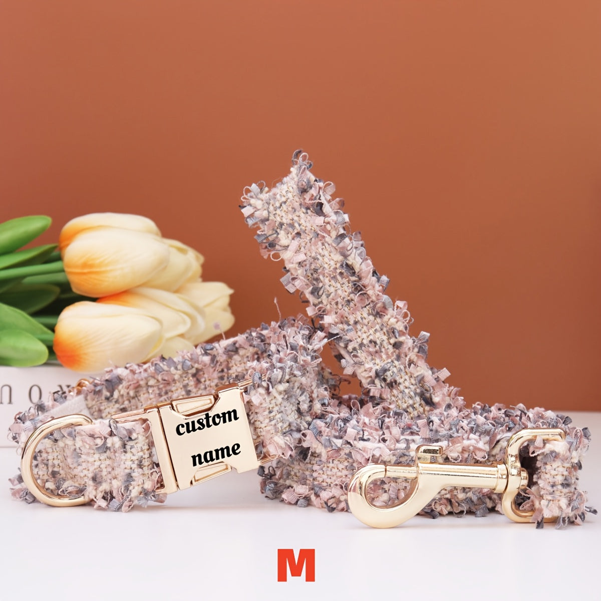 Pet dog collar, cat neck collar, metal buckle neck collar, dog chain, engraved metal buckle collar, customized pet supplies