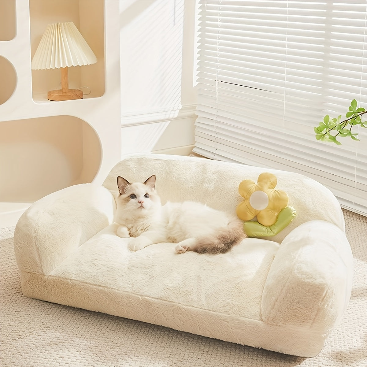 1pc High Density Foam Dog Bed, Orthopedic Dog Bed & Sofa with Removable Washable Cover, Two colors