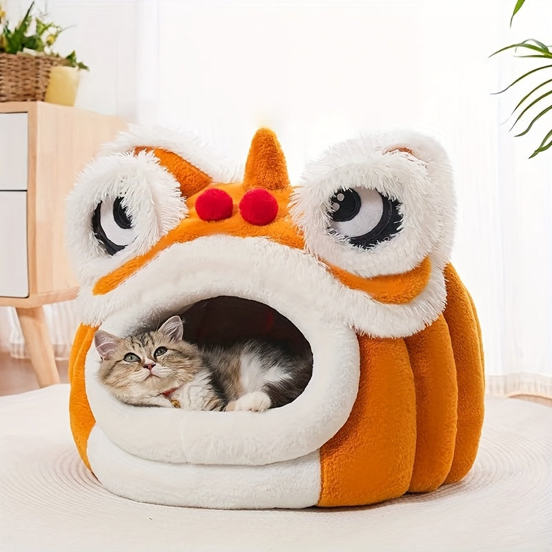 New House, Semi-Enclosed Pet Bed for s, Winter Warmth, Soft & Comfortable All-Season Nest