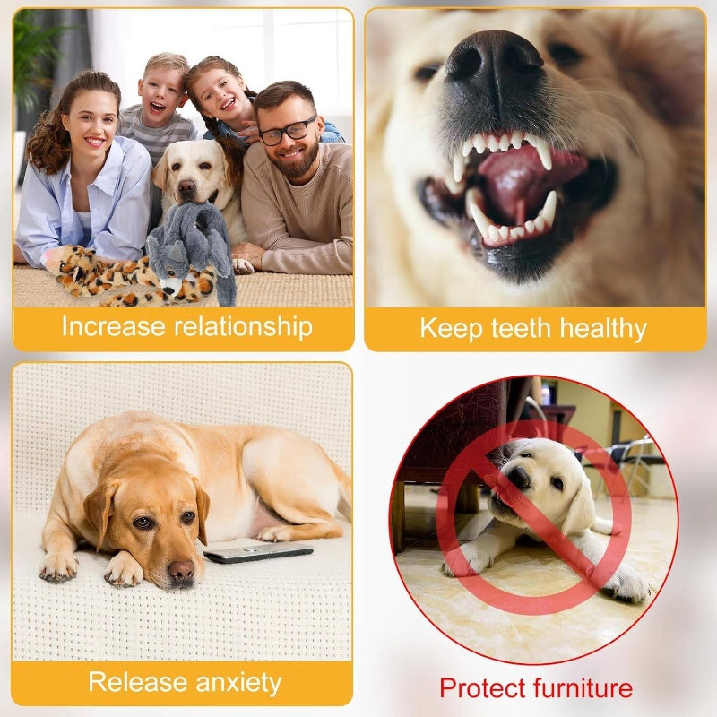 10 Pcs Dog Squeaky Toys No Stuffing Crinkle Pet Aggressive Chewers Plush Teething Puppy Squeak Toys