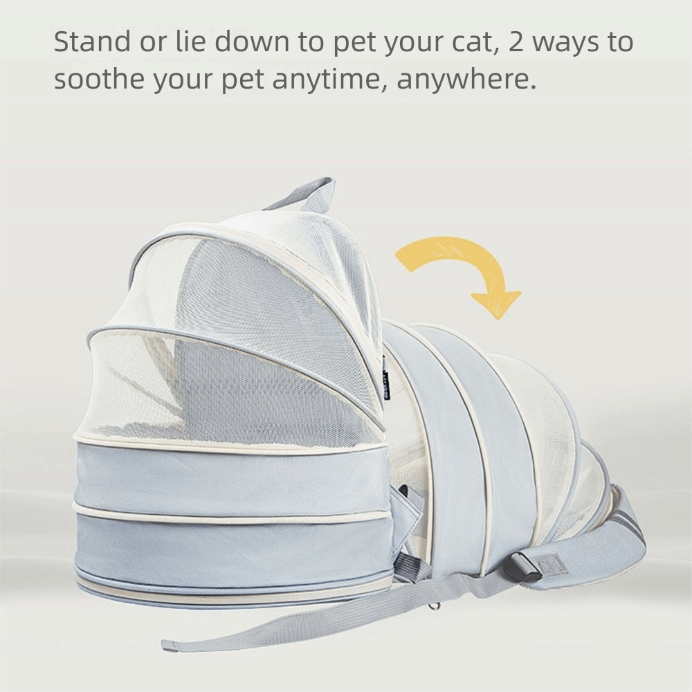 Escape Proof Breathable Cat Backpack - Foldable Large Capacity Pet Bed with Luminous Strip