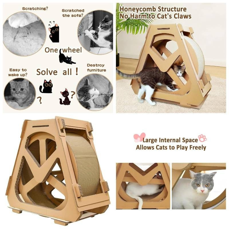 Indoor Cat Exercise Wheel - Silent Spinning Wheel with Non-Slip Base, Durable Polypropylene Construction