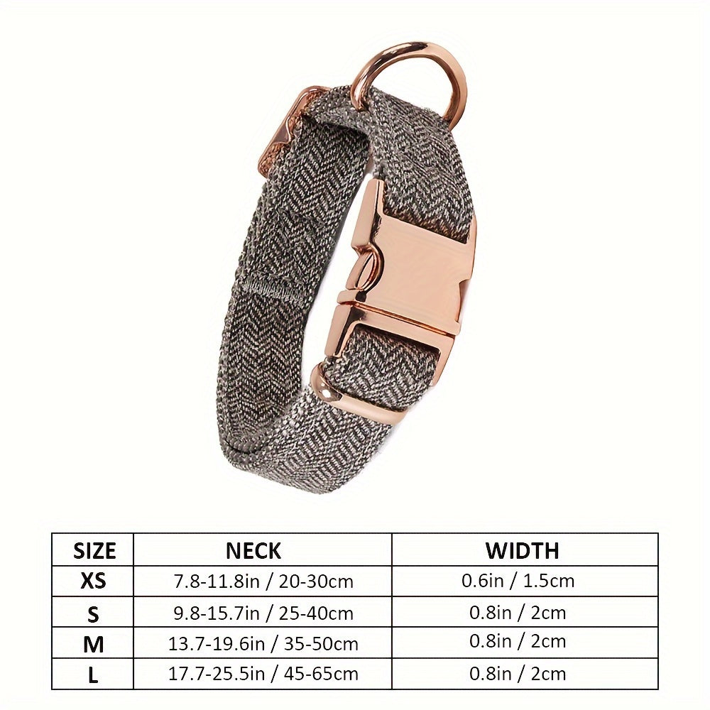 Wear-Resistant Striped Nylon Collar British-Inspired Striped Nylon Dog Collar with Durable Metal Buckle - Wear-Resistant