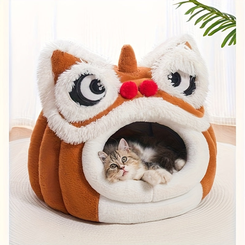 New House, Semi-Enclosed Pet Bed for s, Winter Warmth, Soft & Comfortable All-Season Nest