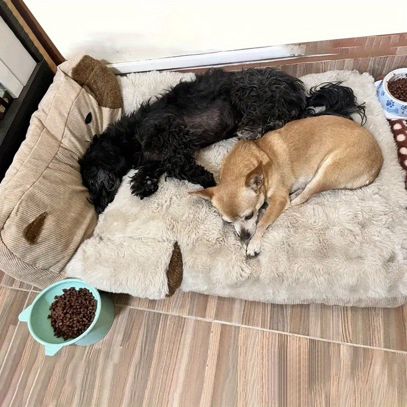 Luxury Soft Dog & Cat Bed Sofa - Plush Pet Bed with Non-Slip Bottom