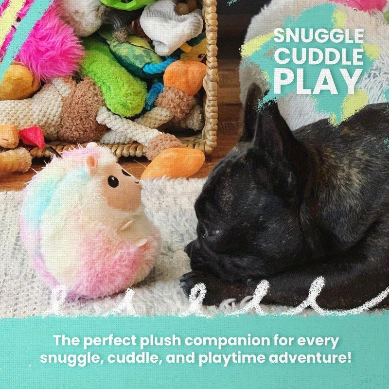 Rosie The Robot Plush Dog Toy with Repair Patch - Durable Gingham Linen Bungee Arms & Legs