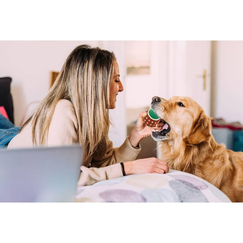 8pcs Dog Tennis Balls with Squeaker - Interactive Chew-Resistant Durable Thermoplastic Rubber Dog Toys