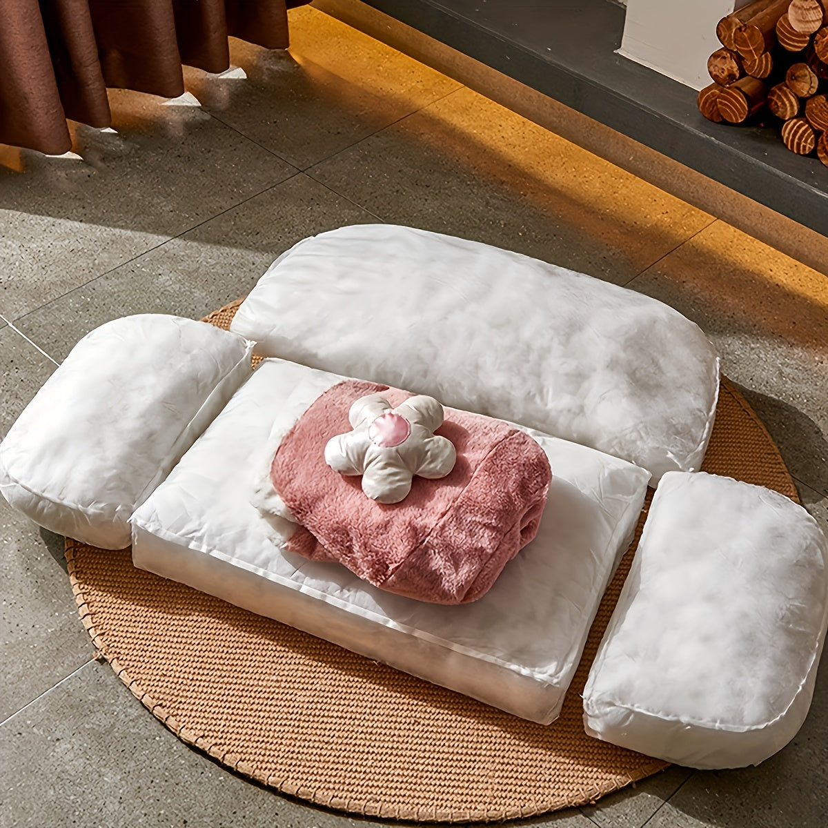 1pc High Density Foam Dog Bed, Orthopedic Dog Bed & Sofa with Removable Washable Cover, Two colors