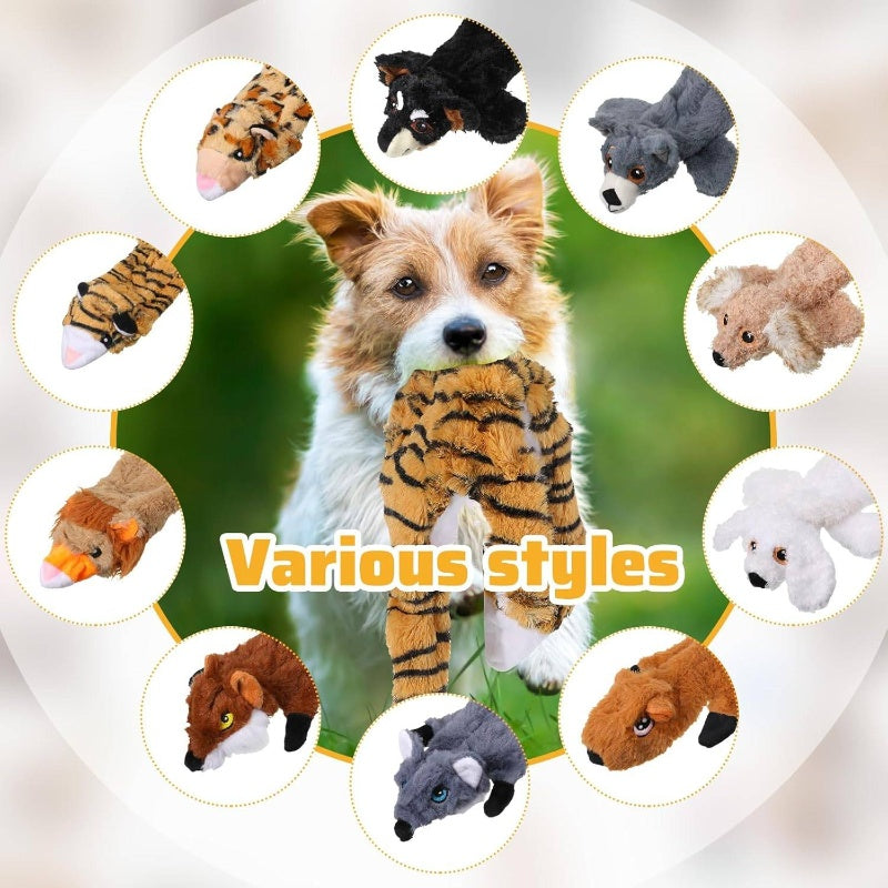 10 Pcs Dog Squeaky Toys No Stuffing Crinkle Pet Aggressive Chewers Plush Teething Puppy Squeak Toys