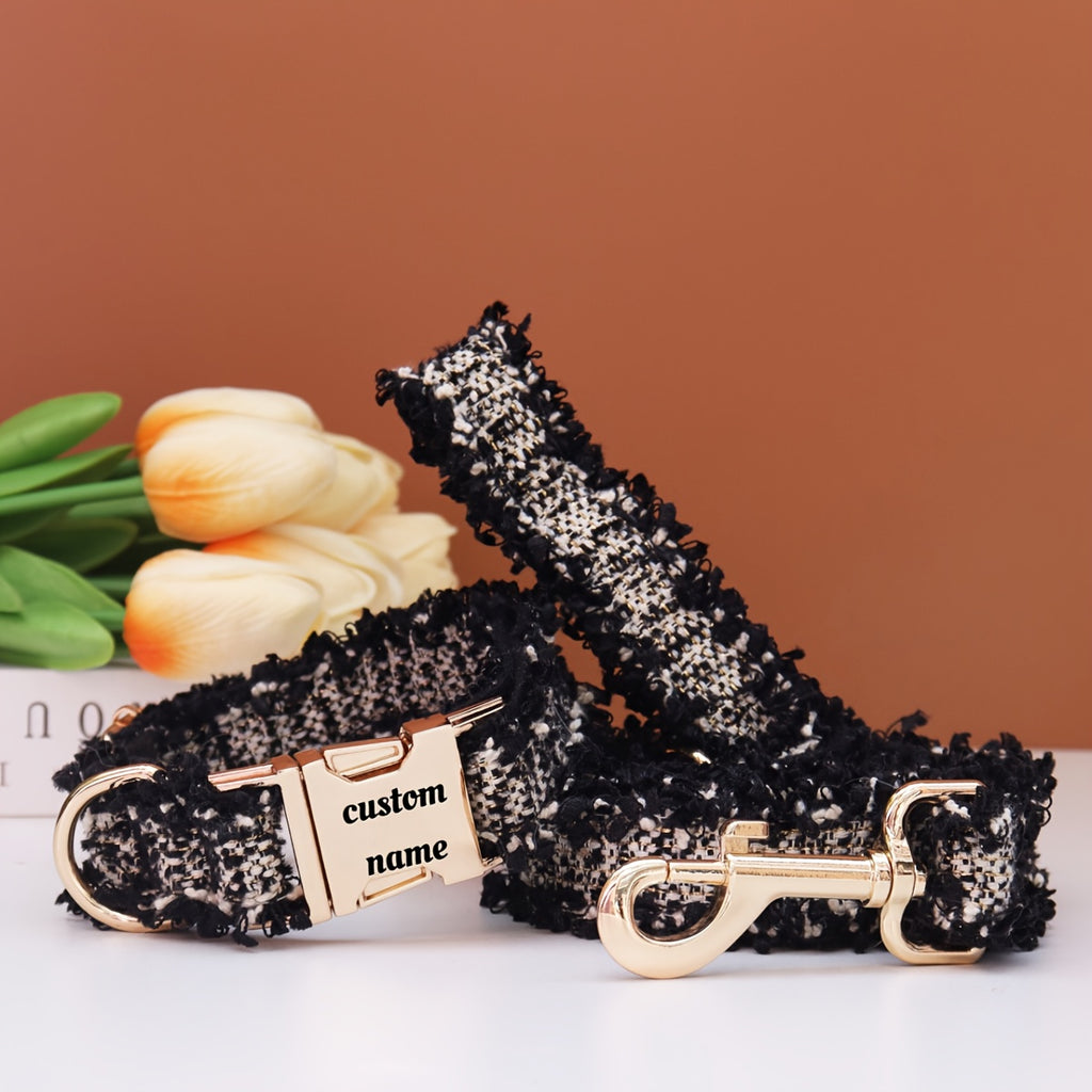 Pet dog collar, cat neck collar, metal buckle neck collar, dog chain, engraved metal buckle collar, customized pet supplies