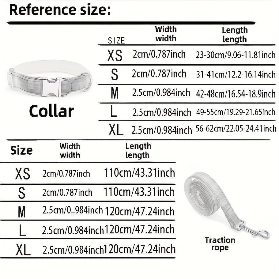 Customizable Dog Collar with Personalized ID Tag - Durable Polyester, Anti-Lost, Engraved Pet Name & Number