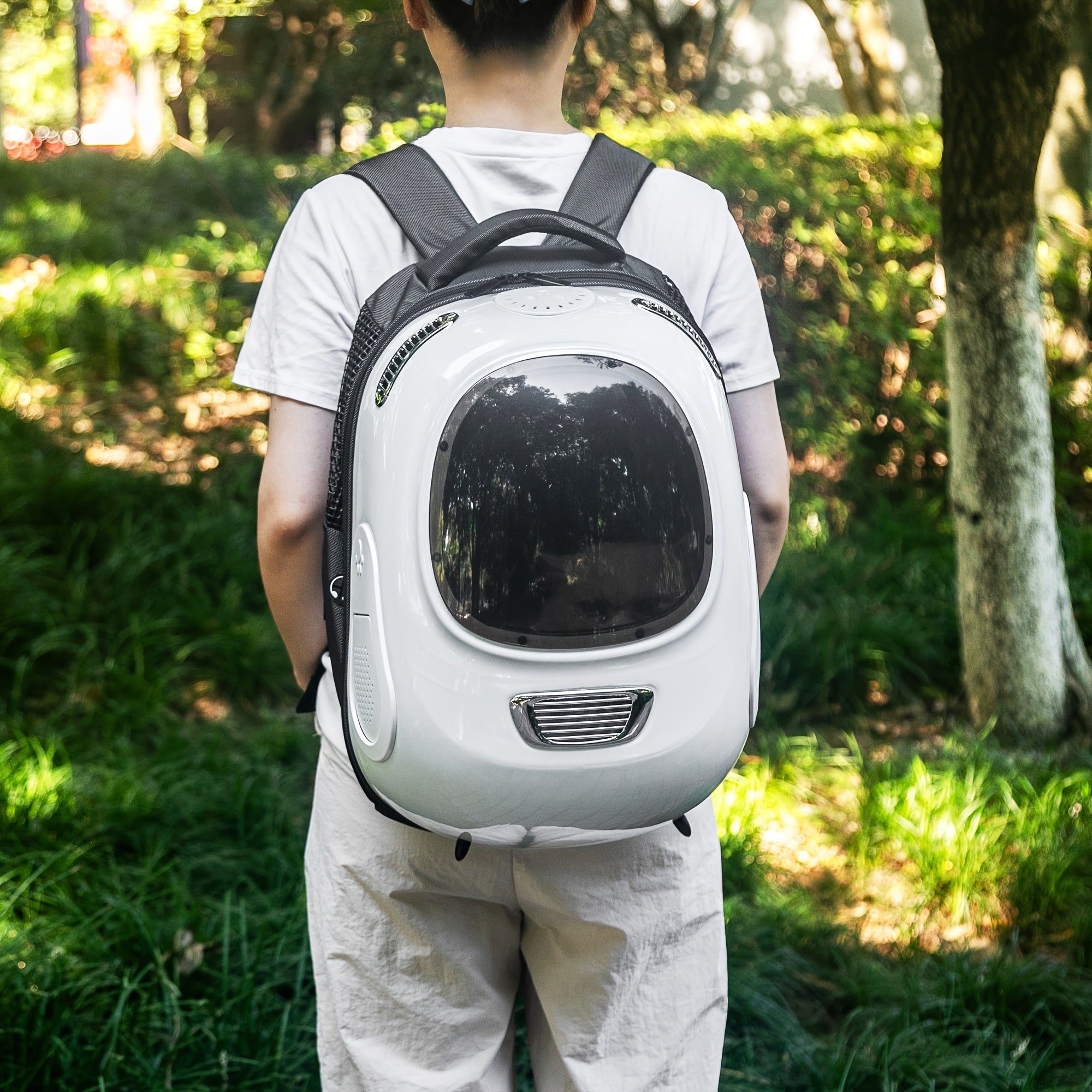 White Pet Backpack For Large Felines And Dogs Up To 20-25 Lbs Expandable Pet Carrier Backpack Dog Backpacks