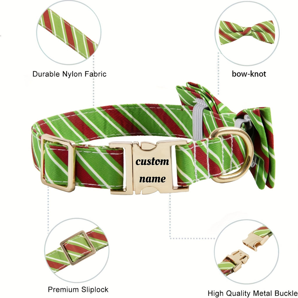 New Dog Collar for Christmas Gifts, Engraved Neck Collar to Prevent Loss, Pet Neckband.