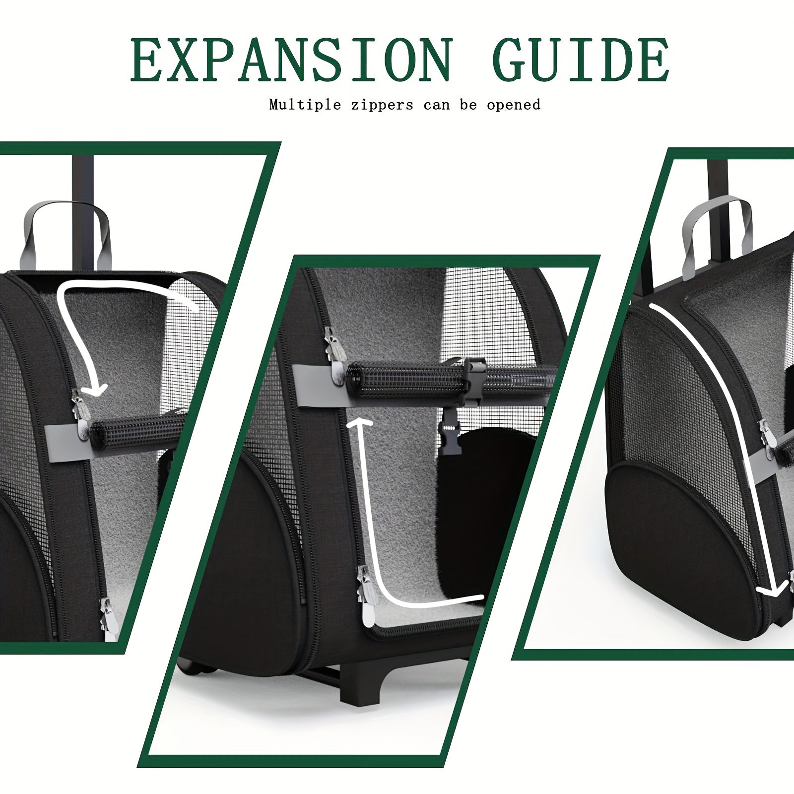 Pet Carriers with Wheels, Travel Pet Carriers Backpack, 25 lbs Capacity, Durable Mesh