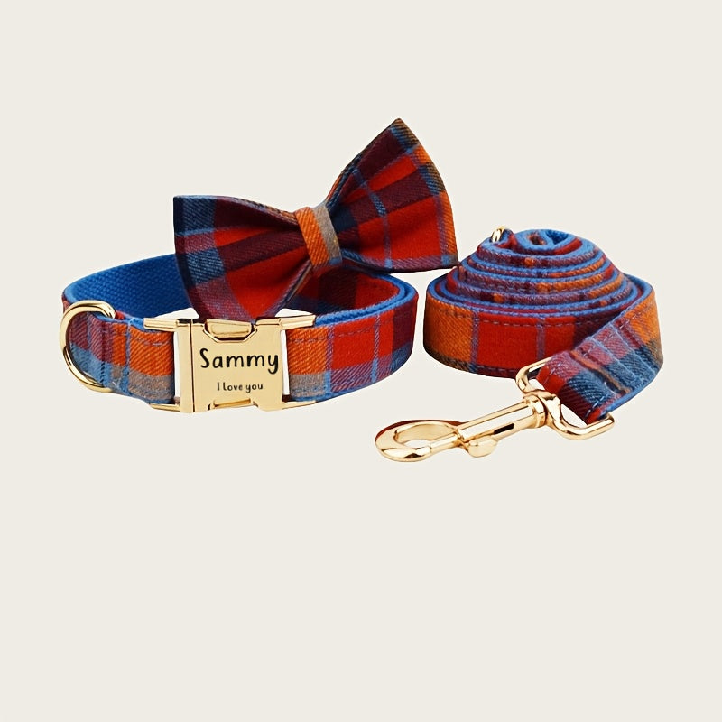 Customized Dog Collars High-end Personalized Customized Dog Collars | Red And Blue Stitching