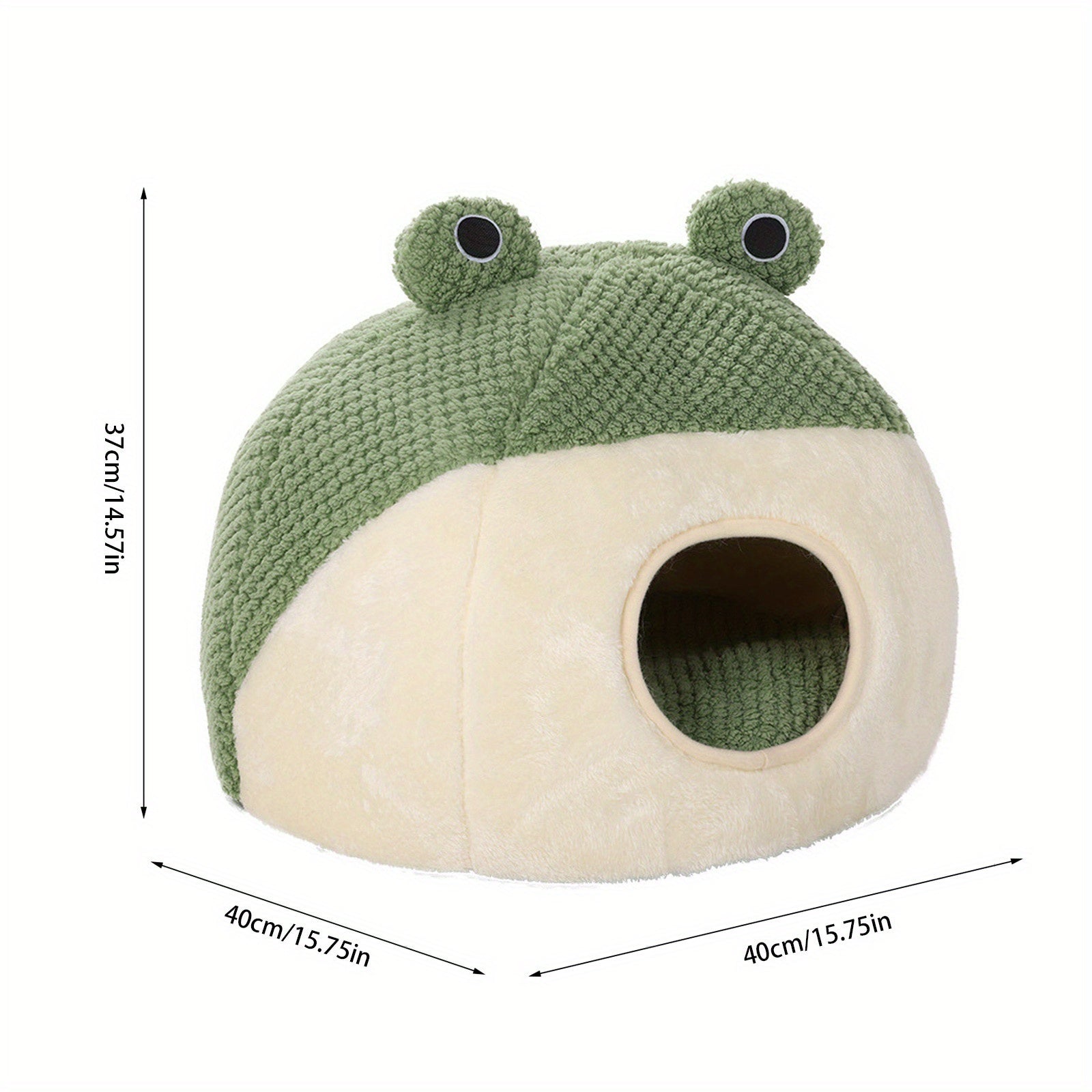 Adorable Frog Pet Bed - Soft Warm Semi-Enclosed cat & dog bed with Open Entrance