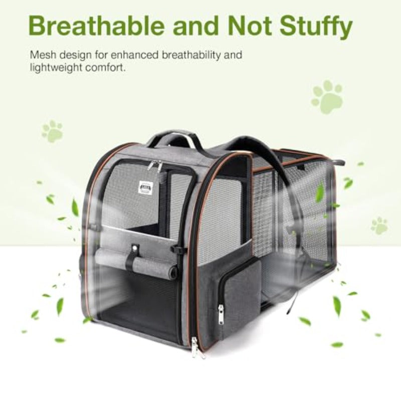 Large Cat Backpack Carrier | Expandable Pet Carrier for Small Dogs and Medium Cats, Up to 18 Lbs