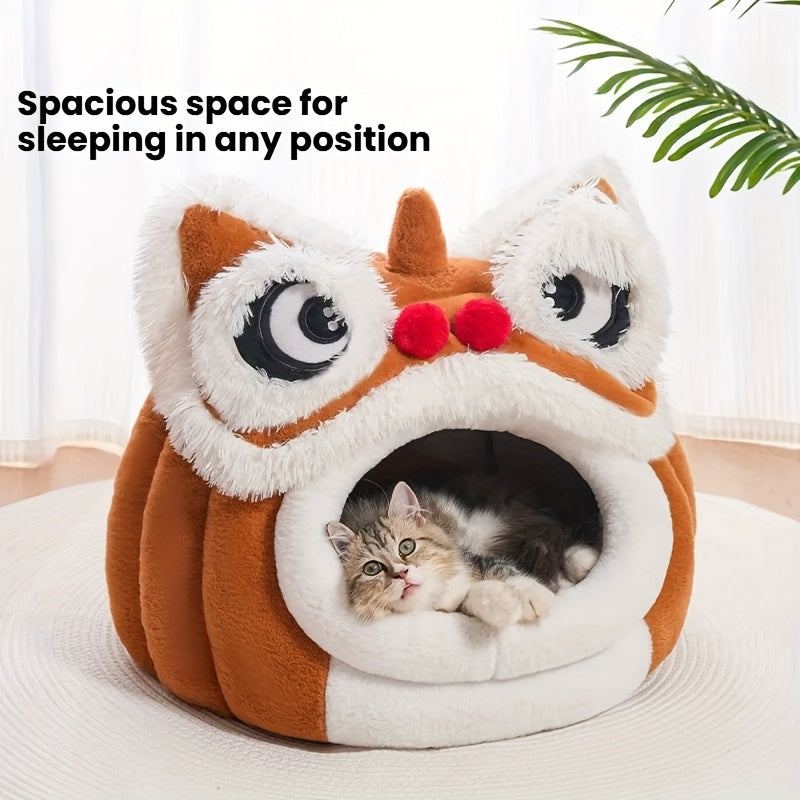 New House, Semi-Enclosed Pet Bed for s, Winter Warmth, Soft & Comfortable All-Season Nest
