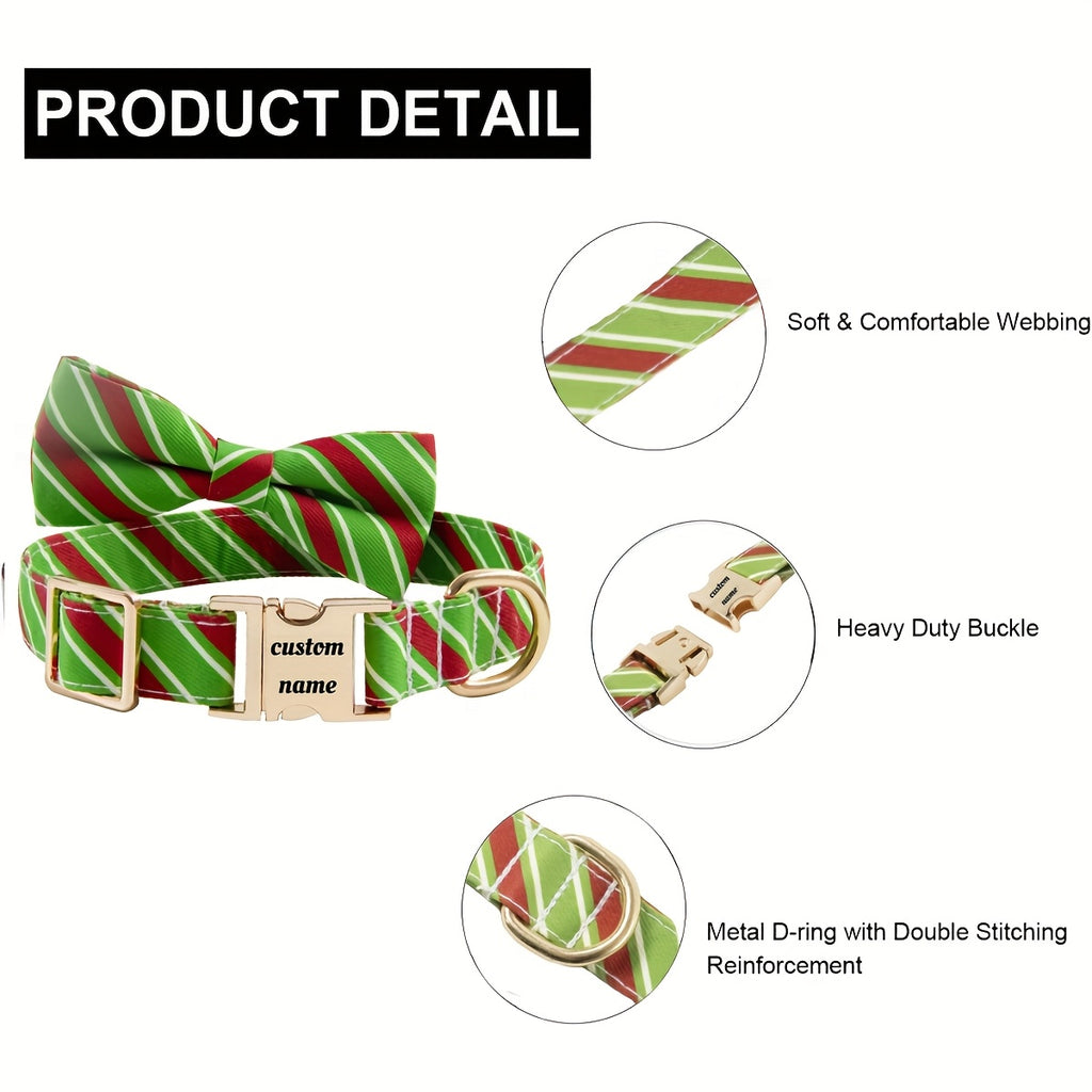 New Dog Collar for Christmas Gifts, Engraved Neck Collar to Prevent Loss, Pet Neckband.
