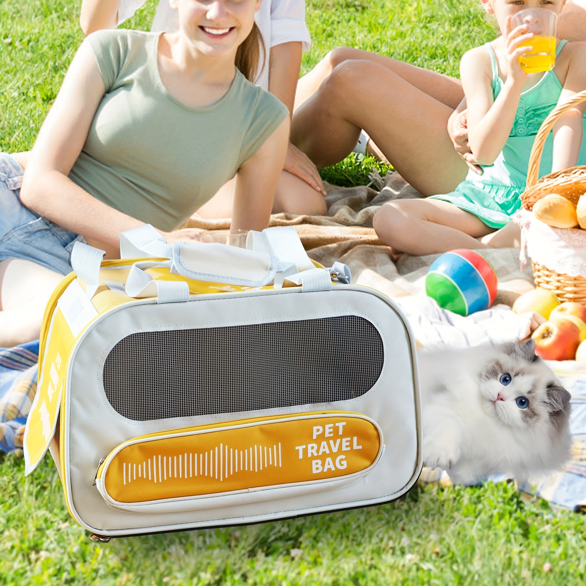 Outdoor Sports Yellow Backpack Front Facing Small Cat Dog Sling Carrier Hands Free Pet Carriers Bag