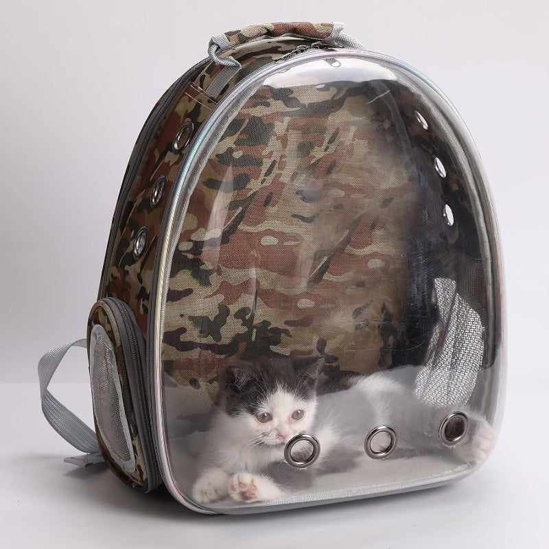 Expandable & Foldable Cat Backpack Carrier - Breathable Bubble Design with Ventilation Mesh