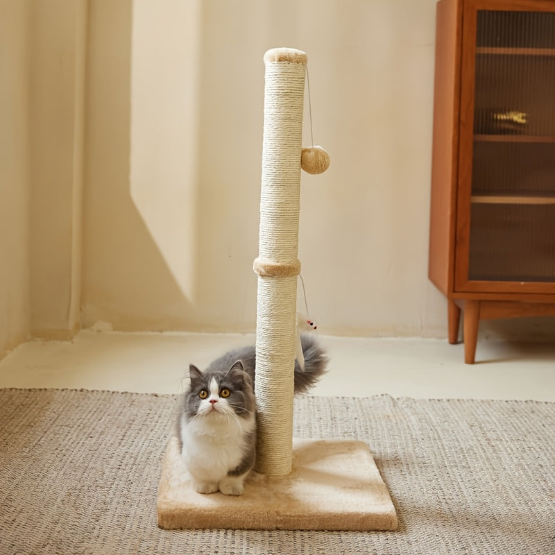 Extra Thick Extra Thick Indoor Cat Scratching Post | Durable Fiberboard | Sturdy & Safe Design for Play and Relaxation