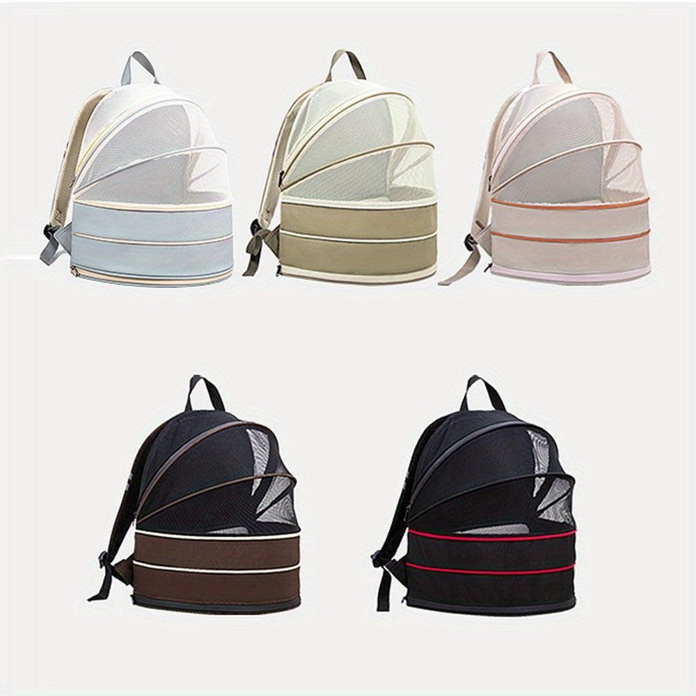 Escape Proof Breathable Cat Backpack - Foldable Large Capacity Pet Bed with Luminous Strip