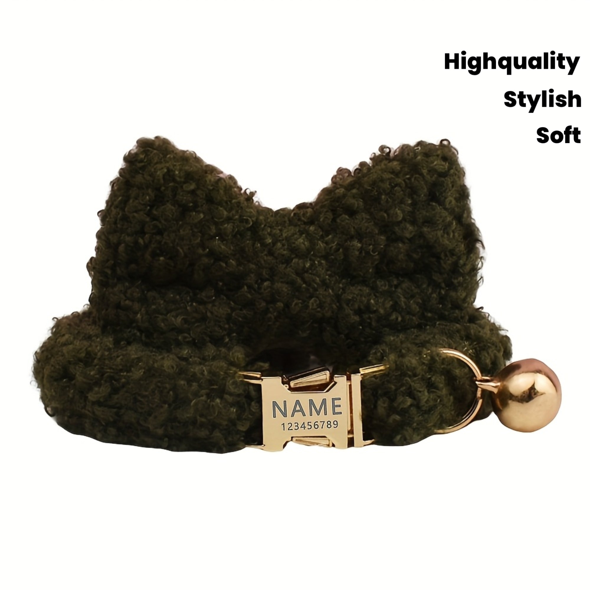 1pc Personalized Pet Collar with Adjustable Bow - Custom Name\u002FID Tag
