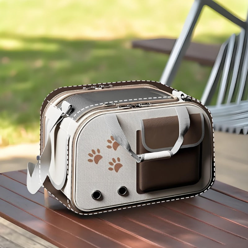 Portable Folding Cat Backpack for & s - 2 Styles (Cat Face & Paw Print) with Paw Print Window, Paw Strap & Top Handle