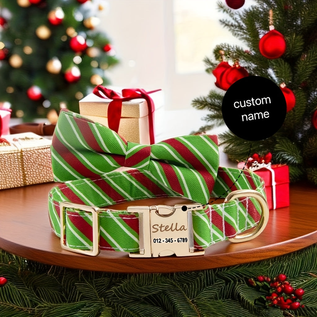 New Dog Collar for Christmas Gifts, Engraved Neck Collar to Prevent Loss, Pet Neckband.
