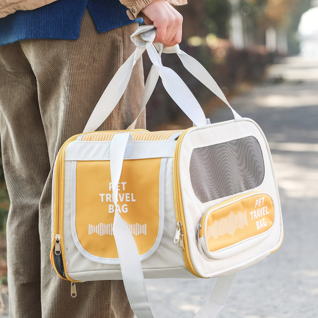 Outdoor Sports Yellow Backpack Front Facing Small Cat Dog Sling Carrier Hands Free Pet Carriers Bag