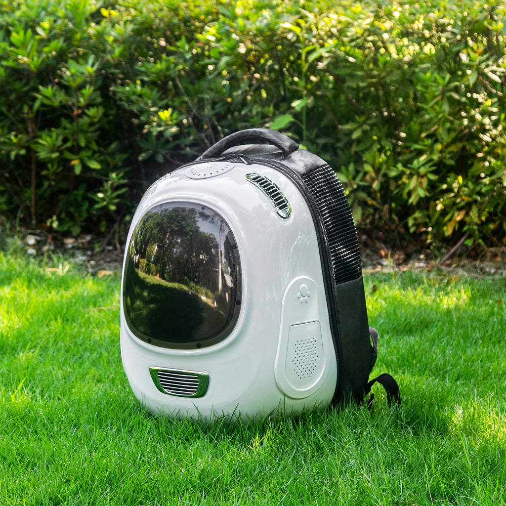 White Pet Backpack For Large Felines And Dogs Up To 20-25 Lbs Expandable Pet Carrier Backpack Dog Backpacks