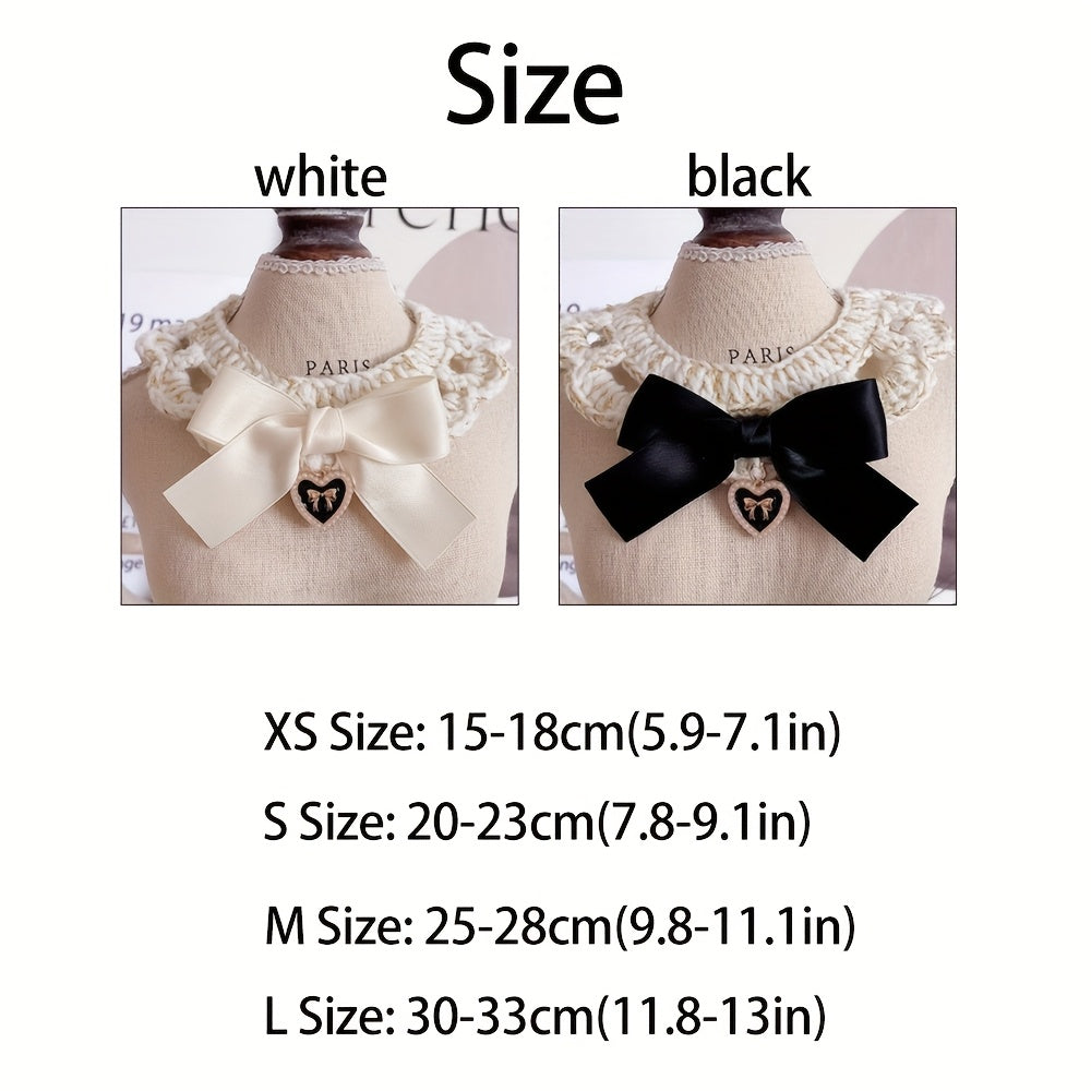 Custom Text Pet Collar with Bow - Personalized -Style Dog Cat Necklace, Lightweight Polyester