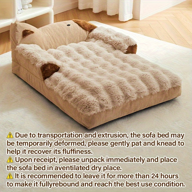 Luxury Soft Dog & Cat Bed Sofa - Plush Pet Bed with Non-Slip Bottom