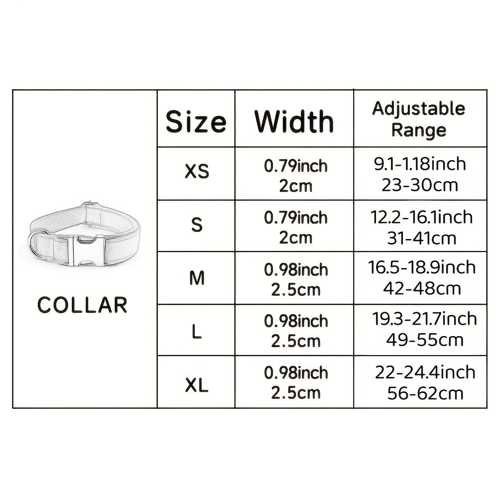 Customizable Dog Collar - Thickened Comfort, Durable Polyester, Vibrant Geometric Patterns, Personalized Text Engraving