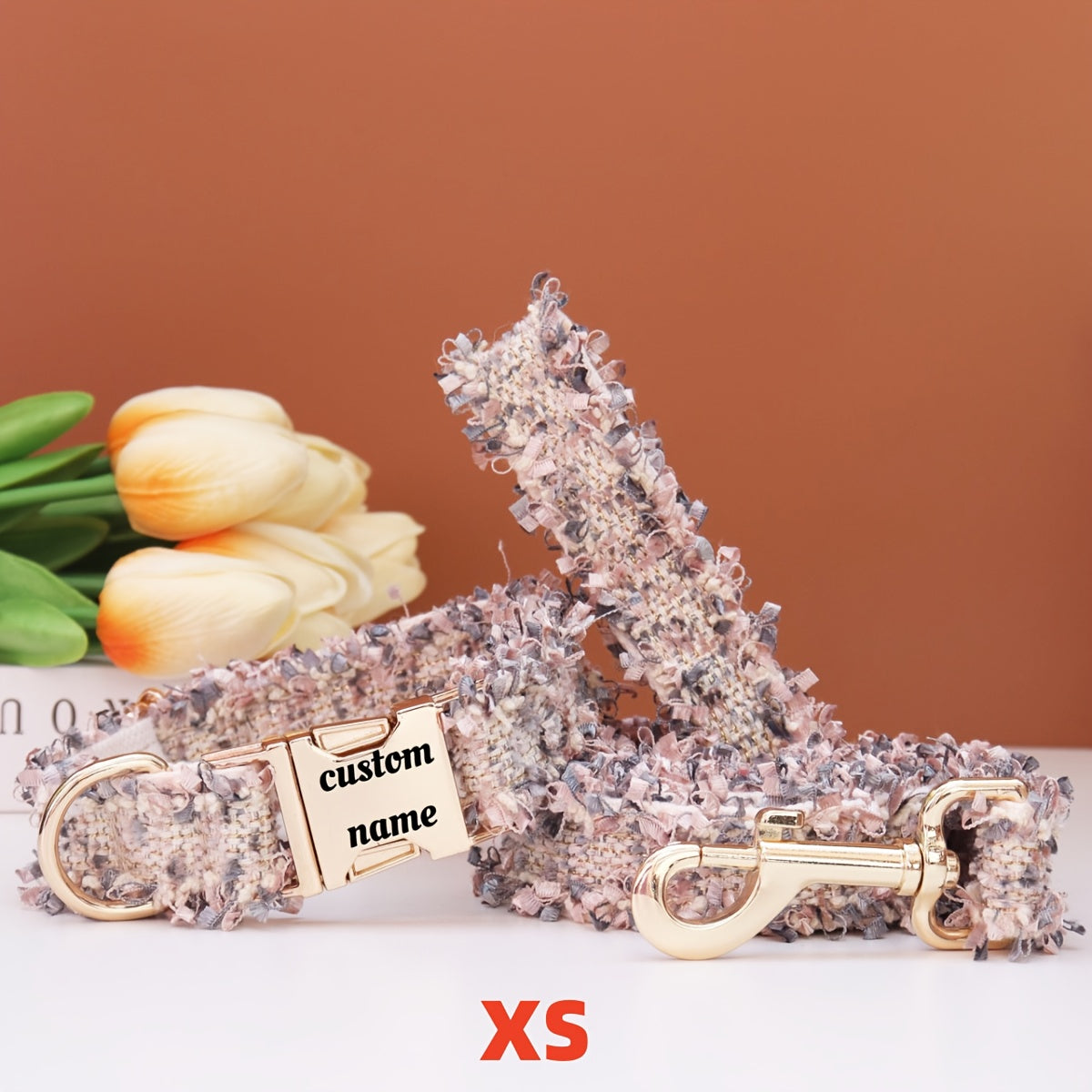 Pet dog collar, cat neck collar, metal buckle neck collar, dog chain, engraved metal buckle collar, customized pet supplies