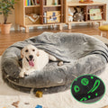 1pc Glow-in-the-Dark Stars Pet Bed for Dogs & Cats - Washable Faux Fur Cover Bean Bag Chair with Blanket