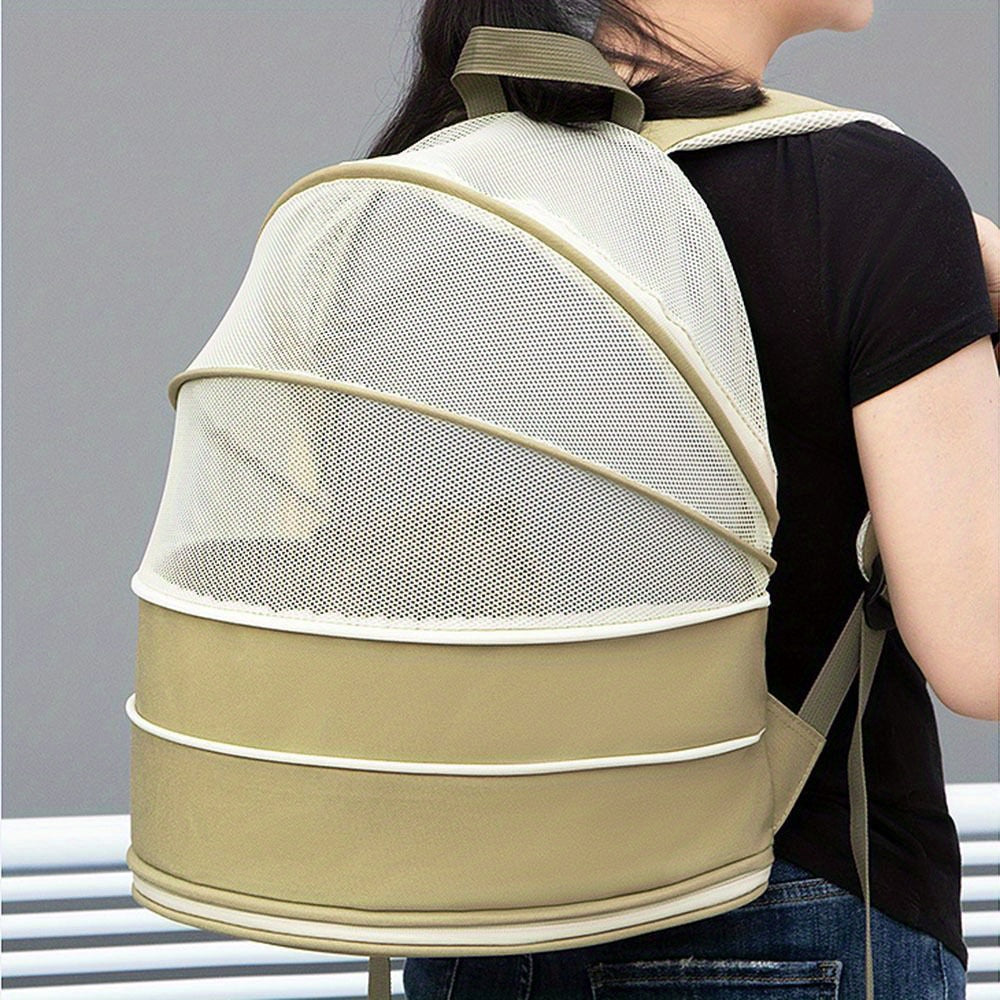 Escape Proof Breathable Cat Backpack - Foldable Large Capacity Pet Bed with Luminous Strip
