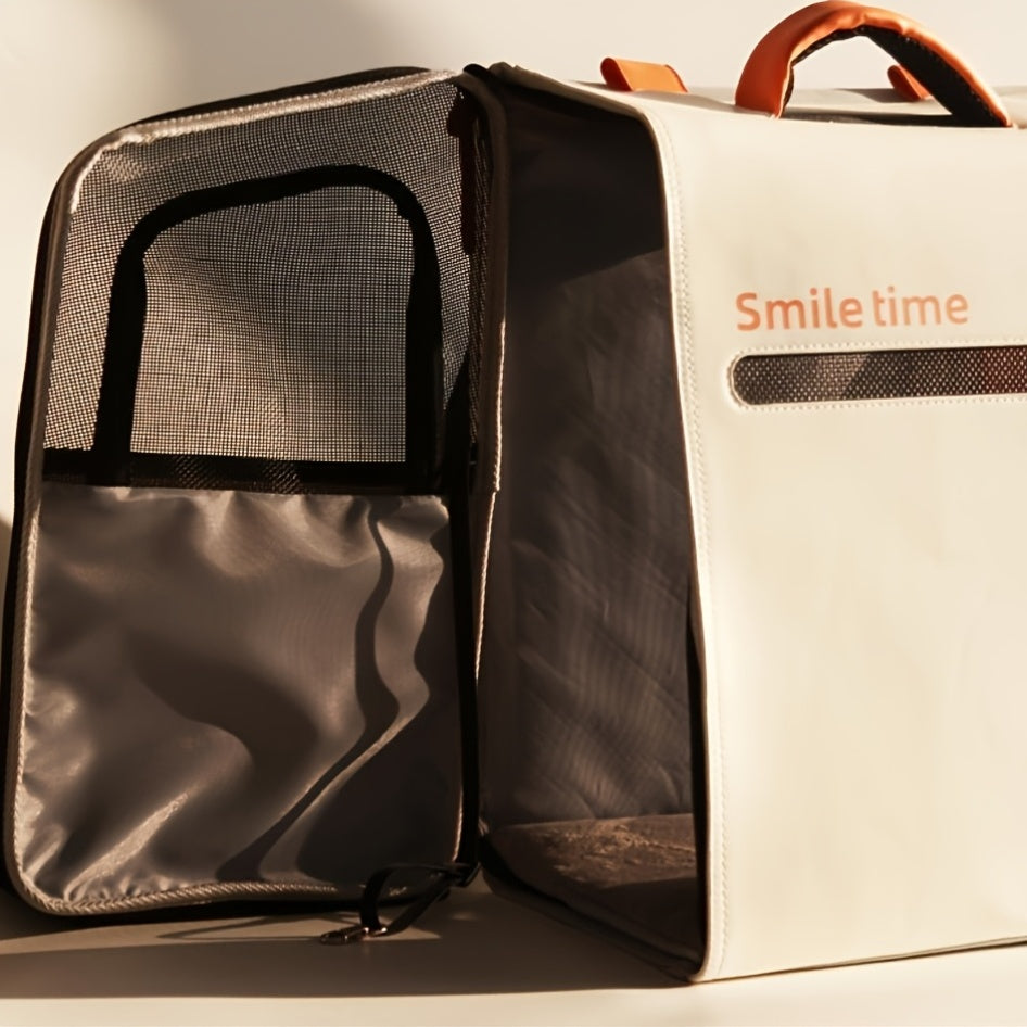 Cat Backpack Carrier for Small Dogs & Medium Cats - 18 lbs Capacity Foldable Travel Backpack with Ventilation Mesh